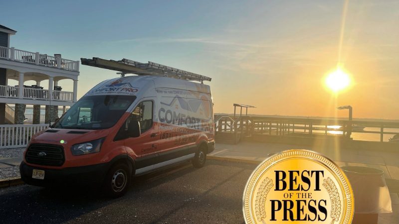 Comfort Pro service van out at sunrise on the Cape May County shore